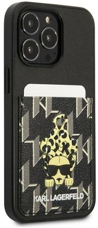 Karl Lagerfeld KLHCP13LCANCNK Apple iPhone 13 Pro / 13 6,1″ kietas dėklas juodos spalvos Karlimals Cardslot