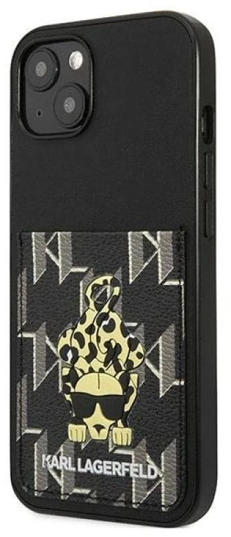 Karl Lagerfeld KLHCP13MCANCNK Apple iPhone 13/ 14 / 15 6,1″ kietas dėklas juodos spalvos Karlimals Cardslot