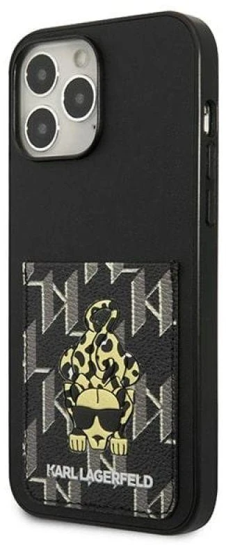 Karl Lagerfeld KLHCP13XCANCNK Apple iPhone 13 Pro Max 6,7″ kietas dėklas juodos spalvos Karlimals Cardslot