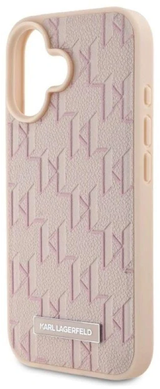 Karl Lagerfeld KLHMP16SPKHPORPP Apple iPhone 16 6.1″ rožinės spalvos kietas dėklas Hot Stamp Magsafe