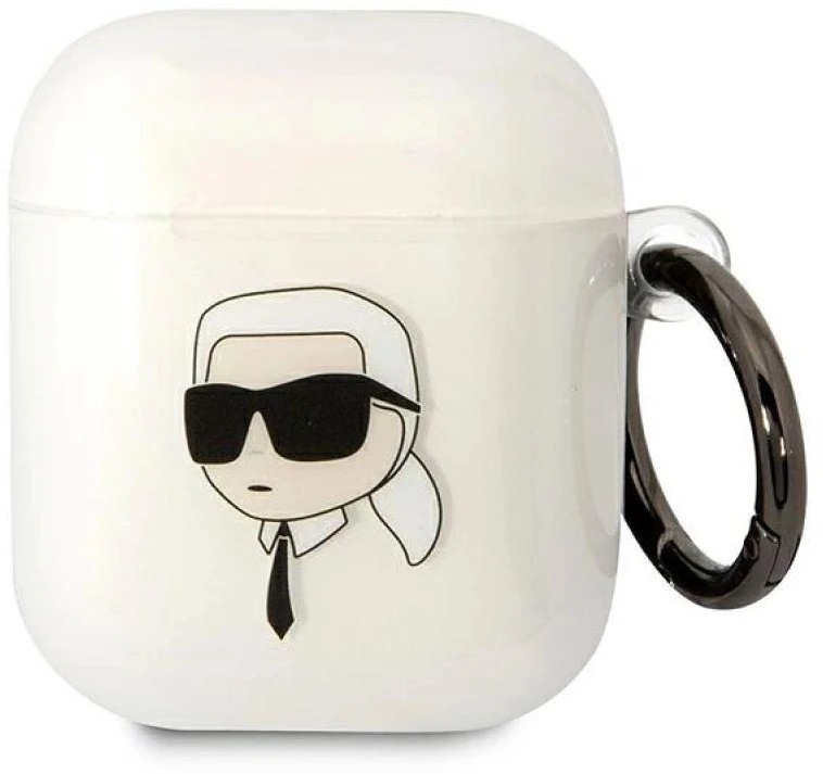 Karl Lagerfeld KLA2HNIKTCT AirPods 1/2 dėklas skaidrus Karl`s Head