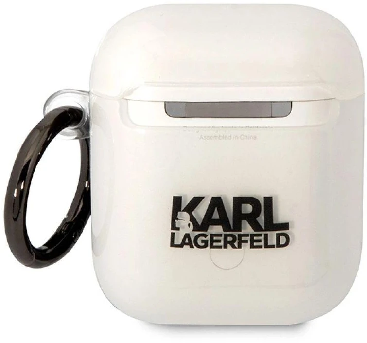 Karl Lagerfeld KLA2HNIKTCT AirPods 1/2 dėklas skaidrus Karl`s Head