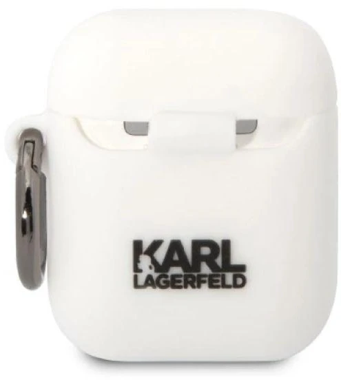 Karl Lagerfeld KLA2RUNCHH AirPods 1/2 dangtelis balta/balta Silikoninis Choupette Head 3D