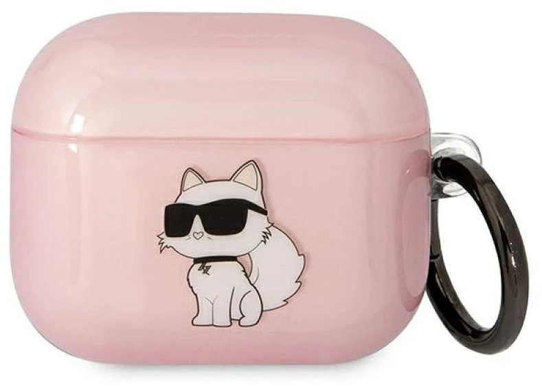 Karl Lagerfeld KLA3HNCHTCP Airpods 3 dėklas rožinės spalvos Ikonik Choupette