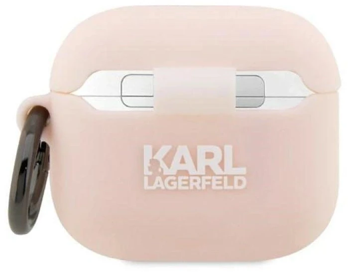 Karl Lagerfeld KLA3RUNCHP silikoninis dėklas AirPods 3 su Choupette 3D galva, rožinis/rožinis