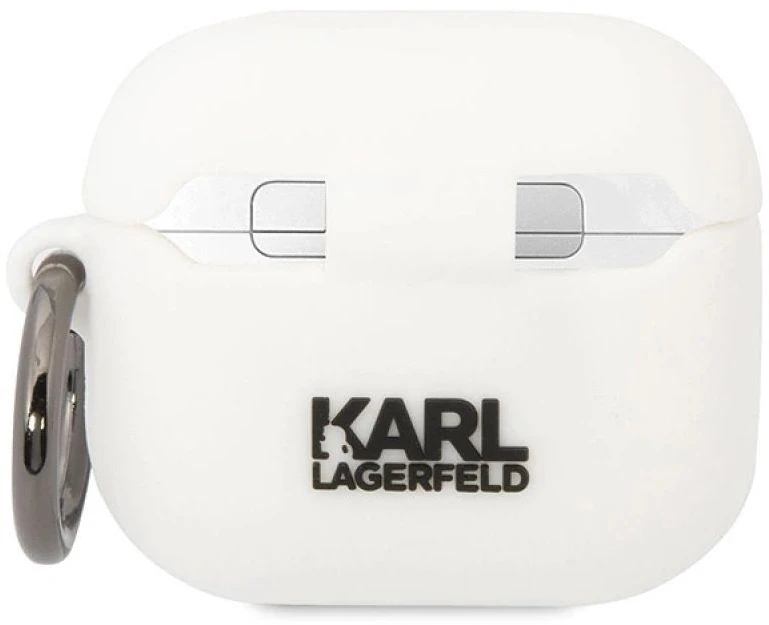 Karl Lagerfeld KLACA3SILKCW AirPods 3 dėklas baltos spalvos silikoninis Karl & Choupette