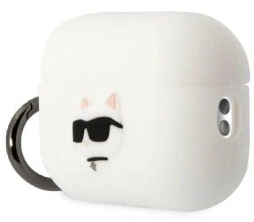 Karl Lagerfeld KLAP2RUNCHH Dėklas AirPods Pro 2, baltas, Silikonas, Choupette Head 3D