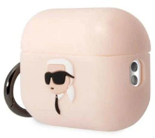 Karl Lagerfeld KLAP2RUNIKP dėklas AirPods Pro 2, rožinis/rožinis, silikoninis, su 3D Karl galva
