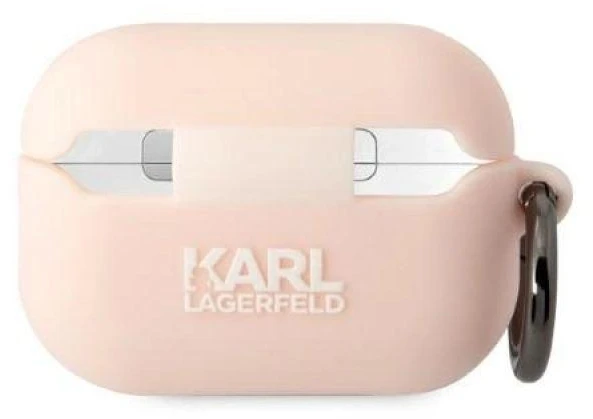 Karl Lagerfeld KLAP2RUNIKP dėklas AirPods Pro 2, rožinis/rožinis, silikoninis, su 3D Karl galva