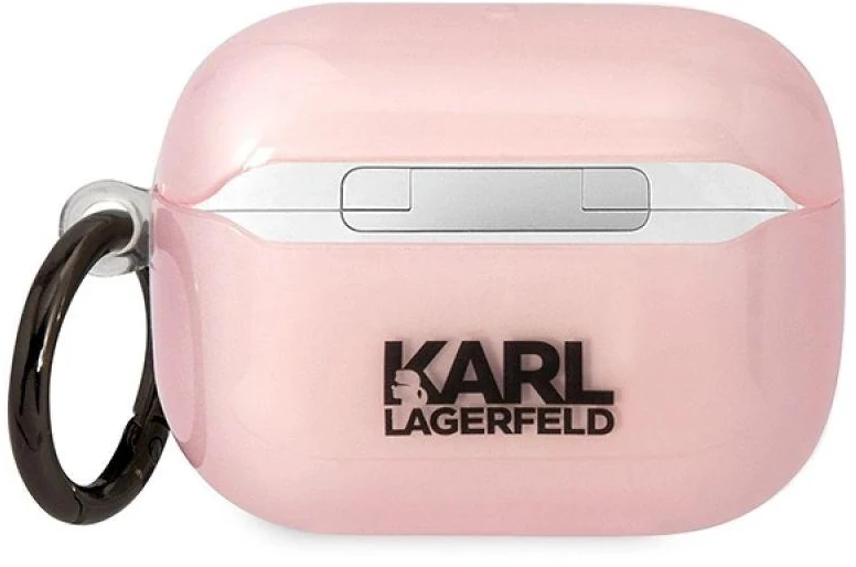 Karl Lagerfeld KLAPHNCHTCP Airpods Pro dėklas rožinės spalvos Ikonik Choupette