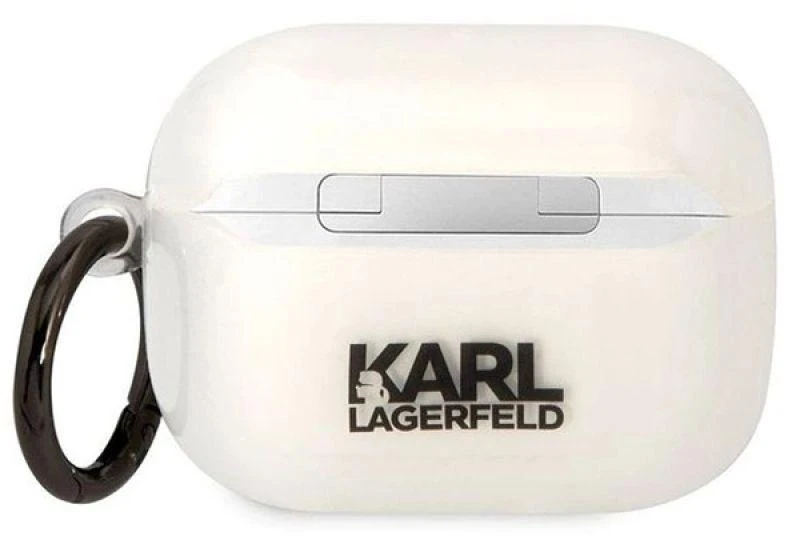 Dėklas Karl Lagerfeld Karlo Lagerfeldo etapai, skirti Airpods Pro KLAPHNCHTCT baltai Ikonik Choupette