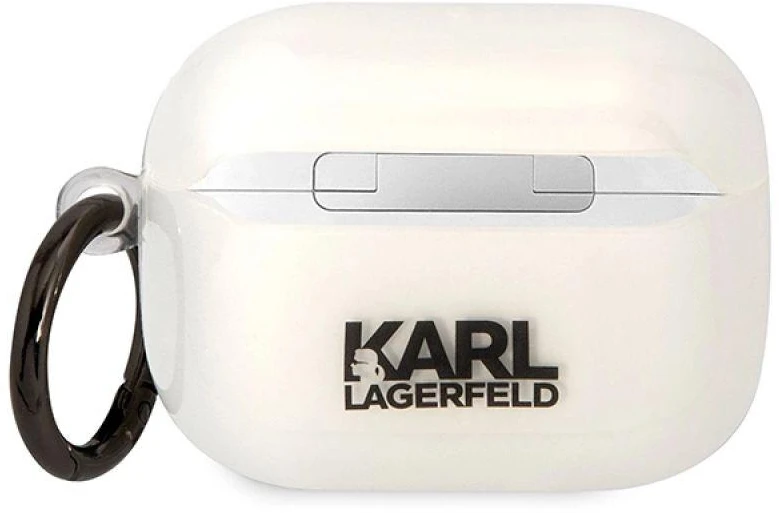 Karl Lagerfeld KLAPHNIKTCT skaidrus dėklas AirPods Pro su Karl'o galva