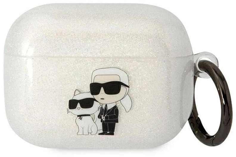 Karl Lagerfeld dėklas, skirtas Airpods Pro KLAPHNKCTGT permatomas ne Gliter Karl-Choupette