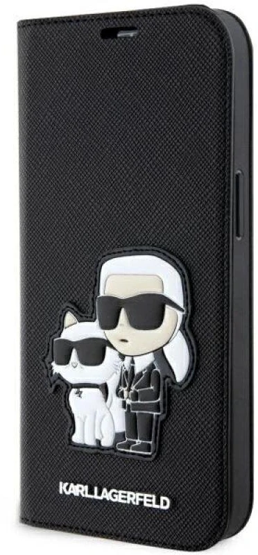 Dėklas Karl Lagerfeld KLBKP14LSANKCPK IPHONE 14 PRO 6.1 "BOOKCASE Juodas/Juodas SAFFIANO KARL & CHOUPETTE
