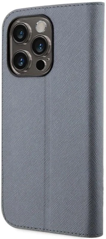 Karl Lagerfeld KLBKP14XSANKCPG Apple iPhone 14 Pro Max 6.7″ bookdėklas sidabrinis Saffiano Karl & Choupet