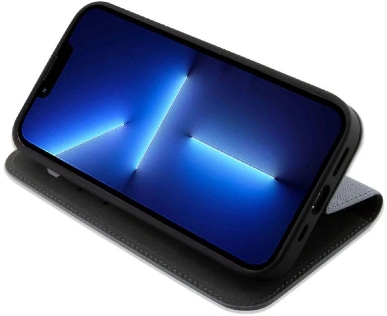 Karl Lagerfeld KLBKP14XSANKCPG Apple iPhone 14 Pro Max 6.7″ bookdėklas sidabrinis Saffiano Karl & Choupet