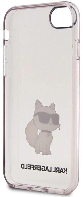 Karl Lagerfeld KLHCI8HNCHTCP Apple iPhone 7/8/SE 2020 / SE 2022 rožinės spalvos kietas dėklas Ikonik Choupette