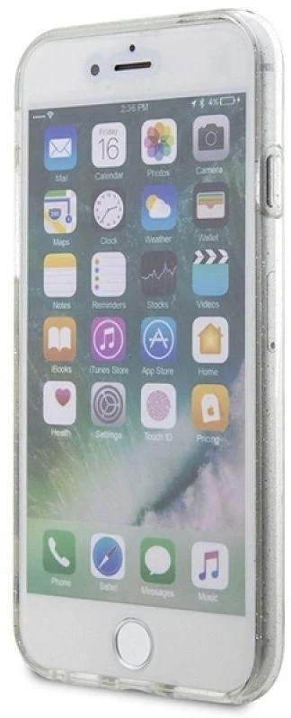 Karl Lagerfeld KLHCI8HNKCTGT Apple iPhone 7/8/SE 2020 / SE 2022 skaidrus kietas dėklas Gliter Karl&Choupette