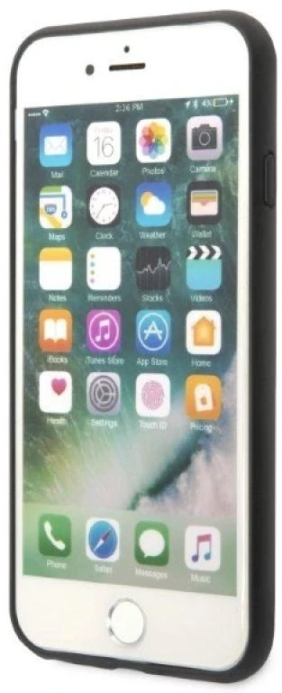 Karl Lagerfeld KLHCI8SAKICKCBK iPhone 7/8 / SE 2020 / SE 2022 juodas/juodas kietas dėklas Saffiano Ikonik Karl&Choupette Head