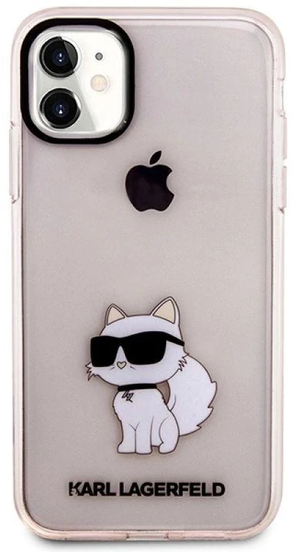 Karl Lagerfeld KLHCN61HNCHTCP Apple iPhone 11/ Xr 6,1″ rožinės spalvos kietas dėklas Ikonik Choupette