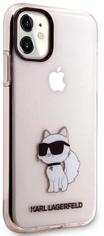 Karl Lagerfeld KLHCN61HNCHTCP Apple iPhone 11/ Xr 6,1″ rožinės spalvos kietas dėklas Ikonik Choupette
