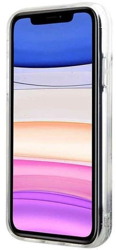Karl Lagerfeld KLHCN61LNCHCS Apple iPhone 11/XR sidabrinis kietas dėklas Glitter Choupette Head