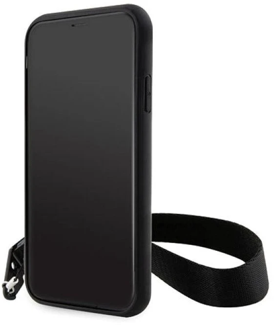 Karl Lagerfeld KLHCN61SAKLMBSK Apple iPhone 11/ Xr 6.1″ juodos spalvos kietas dėklas Monogram Losange Saffiano