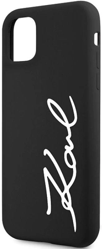 Karl Lagerfeld KLHCN61SKSVGK Apple iPhone 11 /Xr 6.1″ juodos spalvos kietas dėklas Silicone Signature