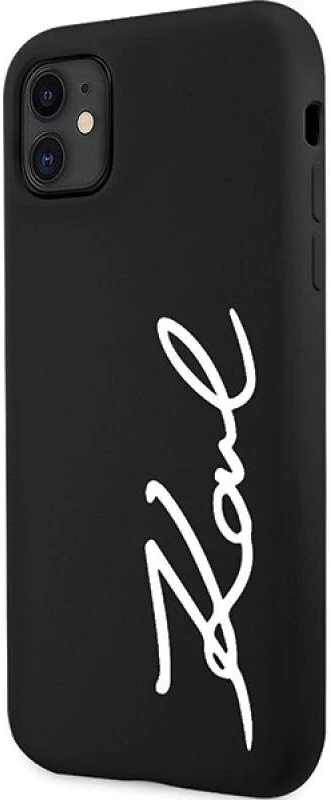 Karl Lagerfeld KLHCN61SKSVGK Apple iPhone 11 /Xr 6.1″ juodos spalvos kietas dėklas Silicone Signature