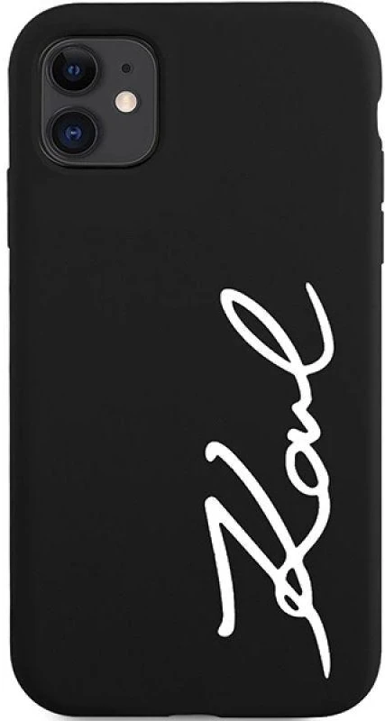 Karl Lagerfeld KLHCN61SKSVGK Apple iPhone 11 /Xr 6.1″ juodos spalvos kietas dėklas Silicone Signature