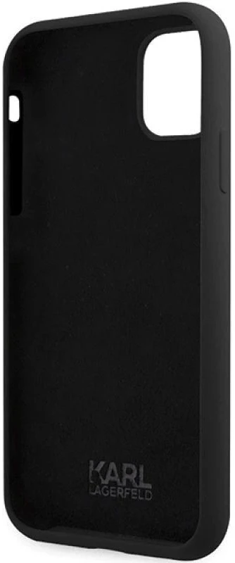 Karl Lagerfeld KLHCN61SKSVGK Apple iPhone 11 /Xr 6.1″ juodos spalvos kietas dėklas Silicone Signature