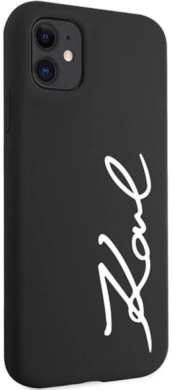 Karl Lagerfeld KLHCN61SKSVGK Apple iPhone 11 /Xr 6.1″ juodos spalvos kietas dėklas Silicone Signature