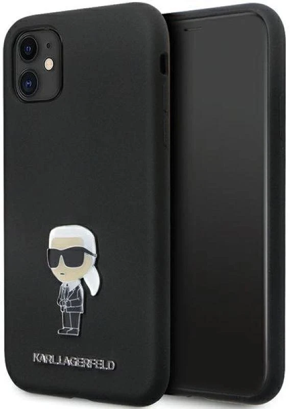 Dėklas Karl Lagerfeld KLHCN61SMHKNPK Apple iPhone 11/ Xr 6.1″ juodos spalvos Silicone Ikonik Metal Pin