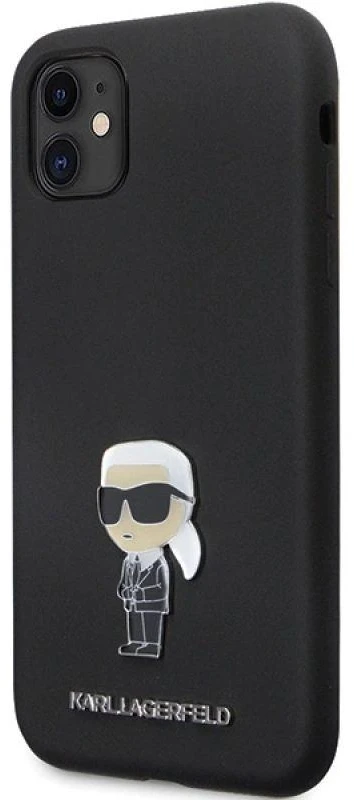 Dėklas Karl Lagerfeld KLHCN61SMHKNPK Apple iPhone 11/ Xr 6.1″ juodos spalvos Silicone Ikonik Metal Pin