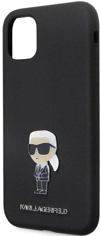 Dėklas Karl Lagerfeld KLHCN61SMHKNPK Apple iPhone 11/ Xr 6.1″ juodos spalvos Silicone Ikonik Metal Pin