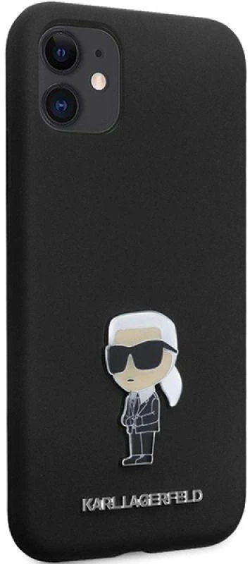 Dėklas Karl Lagerfeld KLHCN61SMHKNPK Apple iPhone 11/ Xr 6.1″ juodos spalvos Silicone Ikonik Metal Pin