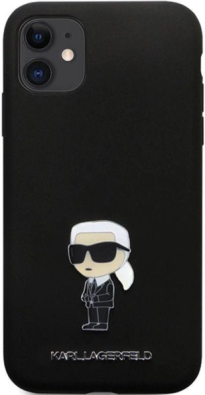 Dėklas Karl Lagerfeld KLHCN61SMHKNPK Apple iPhone 11/ Xr 6.1″ juodos spalvos Silicone Ikonik Metal Pin
