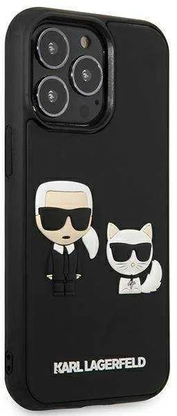 Dėklas Karl Lagerfeld KLHCP13L3DRKCK iPhone 13 Pro / 13 6.1" juodas/juodas hardcase Karl&Choupette Ikonik 3D