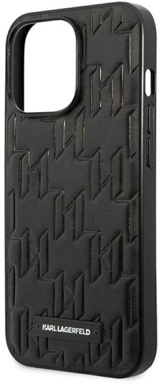 Karl Lagerfeld KLHCP13LMNMP1K Apple iPhone 13 Pro / 13 6,1″ kietas dėklas juodos spalvos Monogram Plaque