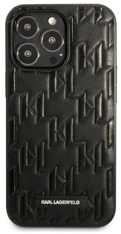Karl Lagerfeld KLHCP13LMNMP1K Apple iPhone 13 Pro / 13 6,1″ kietas dėklas juodos spalvos Monogram Plaque