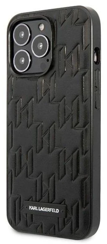 Karl Lagerfeld KLHCP13LMNMP1K Apple iPhone 13 Pro / 13 6,1″ kietas dėklas juodos spalvos Monogram Plaque