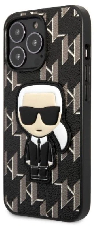 Karl Lagerfeld KLHCP13LPMNIKBK Apple iPhone 13 Pro / 13 6,1″ kietas dėklas juodos spalvos Monogram Ikonik Patch