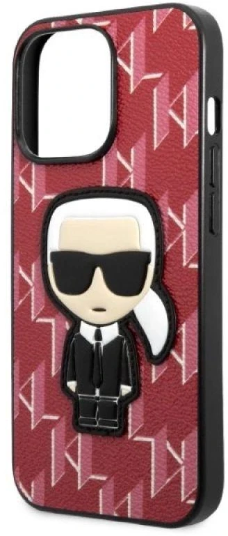 Karl Lagerfeld KLHCP13LPMNIKPI Apple iPhone 13 Pro / 13 6,1″ kietas dėklas red Monogram Ikonik Patch