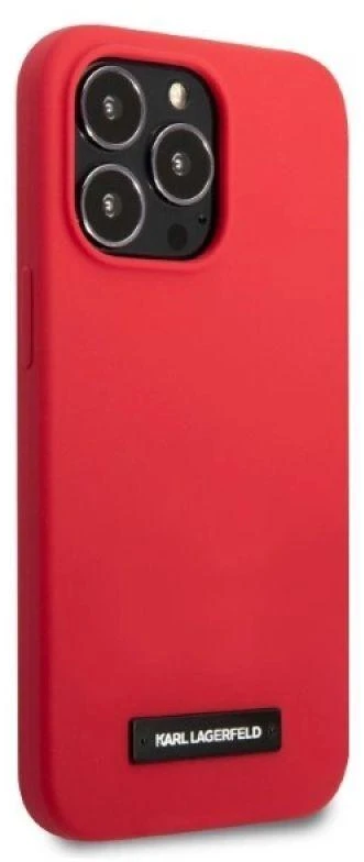 Karl Lagerfeld KLHCP13LSLMP1R Apple iPhone 13 Pro / 13 6,1″ kietas dėklas red Silicone Plaque