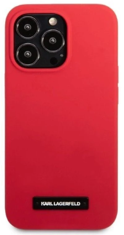 Karl Lagerfeld KLHCP13LSLMP1R Apple iPhone 13 Pro / 13 6,1″ kietas dėklas red Silicone Plaque