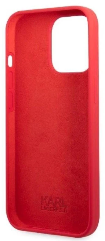 Karl Lagerfeld KLHCP13LSLMP1R Apple iPhone 13 Pro / 13 6,1″ kietas dėklas red Silicone Plaque
