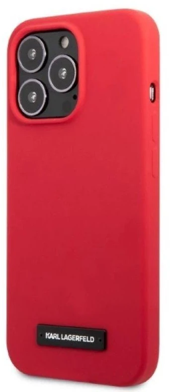 Karl Lagerfeld KLHCP13LSLMP1R Apple iPhone 13 Pro / 13 6,1″ kietas dėklas red Silicone Plaque