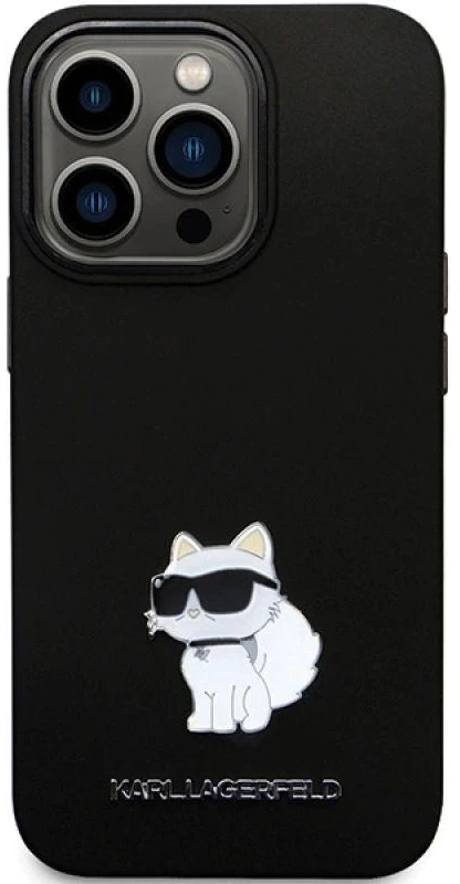 Karl Lagerfeld KLHCP13LSMHCNPK Apple iPhone 13 Pro / 13 6.1″ juodos spalvos kietas dėklas Silicone C Metal Pin