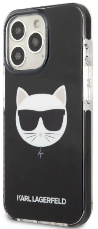 Karl Lagerfeld KLHCP13LTPECK Apple iPhone 13 Pro / 13 6,1″ kietas dėklas juodos spalvos Choupette Head