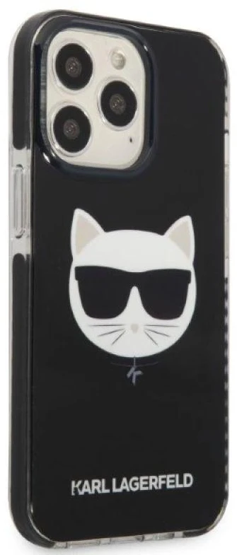Karl Lagerfeld KLHCP13LTPECK Apple iPhone 13 Pro / 13 6,1″ kietas dėklas juodos spalvos Choupette Head